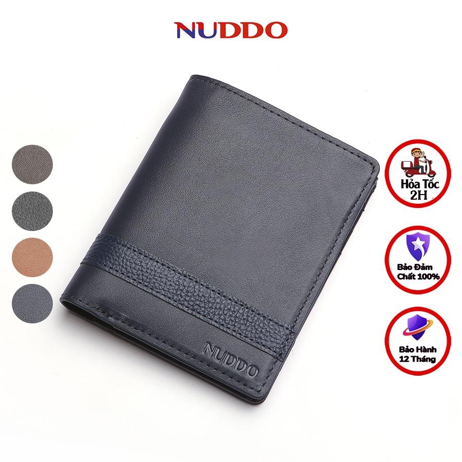 Ví da nam cao cấp NUDDO bóp nam da bò thật kiểu dáng đứng cao cấp NN002