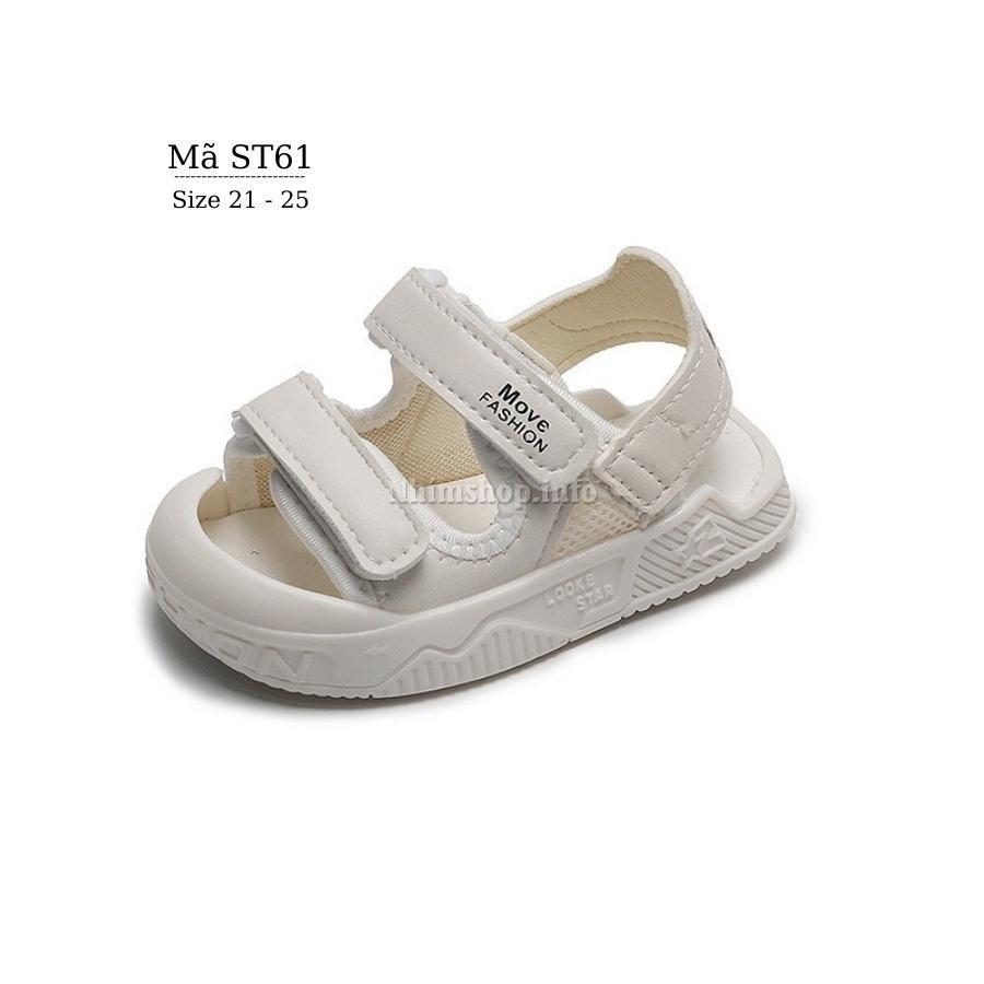 Dép quai hậu sandal bít mũi cho bé trai bé gái màu trắng êm mềm chống trơn trượt phù hợp trẻ em 1 2 3 tuổi ST61_SG59