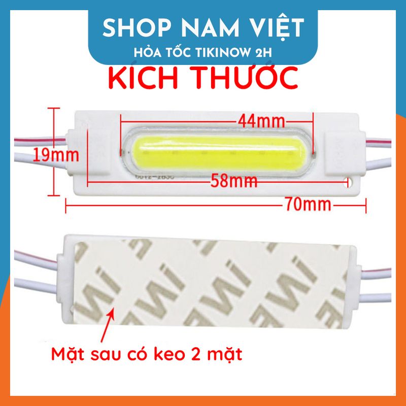 10 Bóng LED Module COB 12/24V Trang Trí Bảng Hiệu Siêu Sáng, Chống Nước