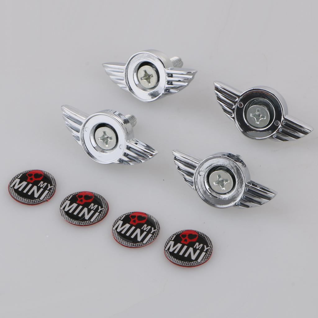 4 Pieces Universal Car Anti-Theft License Plate Fasteners Bolts Screw