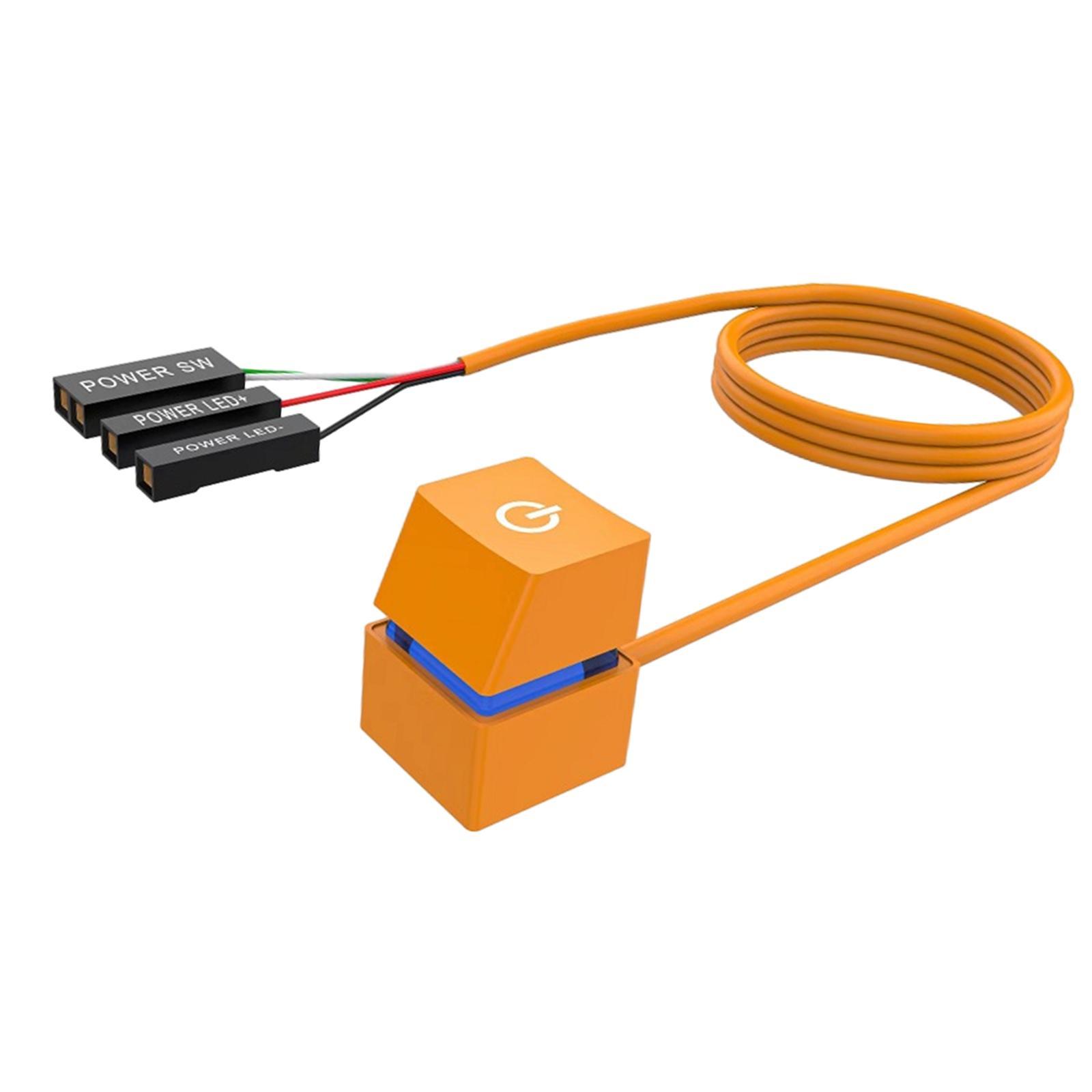 Desktop Computer Power Switch Colorful Light Effect External Start Power on/Off Button