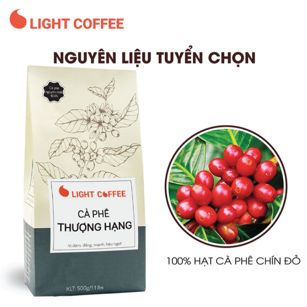 1KG Cà phê Thượng hạng Light Coffee vị đậm, đắng mạnh và hậu ngọt - 500gr/gói