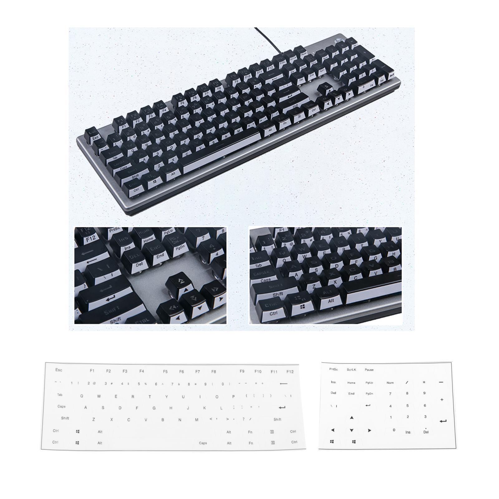 Universal Keyboard Side Stickers for Mechanical Keycaps white black