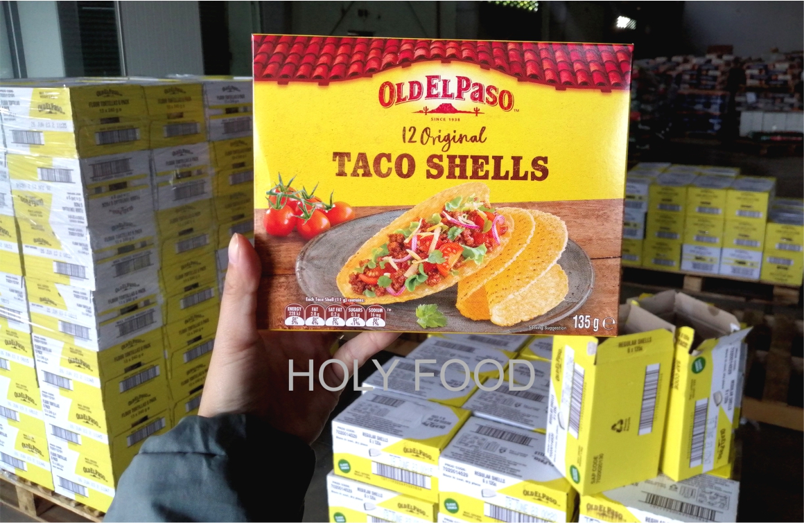 Hộp 12 Vỏ Bánh Taco Shells Loại Vỏ Cứng Original Old El Paso Chính Hãng Australia 135g