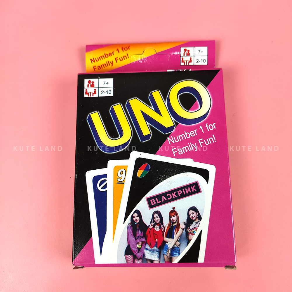 Bài Uno Black Pink Hồng 108 lá giấy cứng Ivory cao cấp đồ chơi trẻ em thẻ bài Board Game