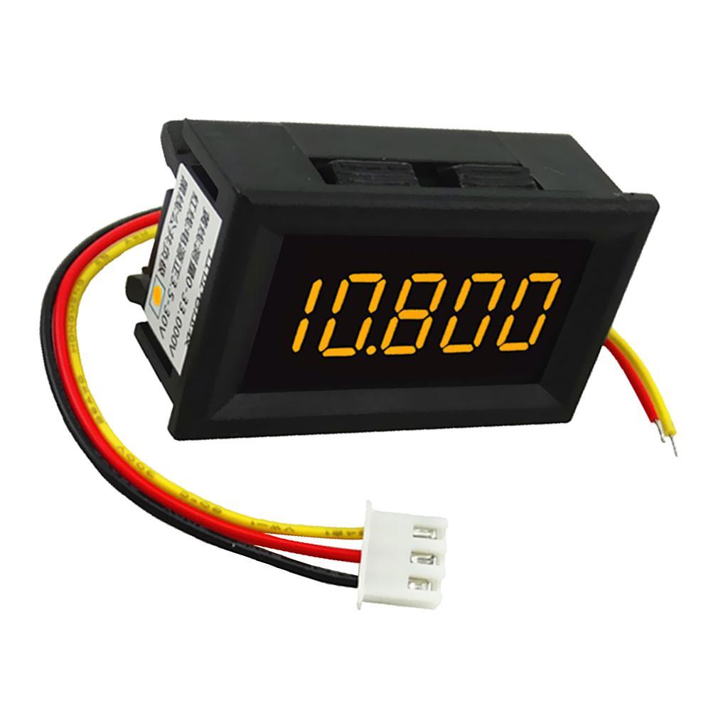 2PCS - DC 3.5-30V 3 Wire LED Digital Display Voltmeter Volt Meter Panel Yellow Words