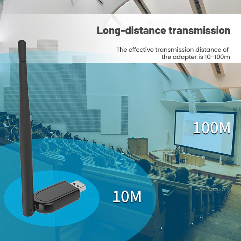 100m Usb Bluetooth-compatible 5.1 Adapter With External Antenna Wireless Usb Stable Transmission Audio Receiver Transmitter
