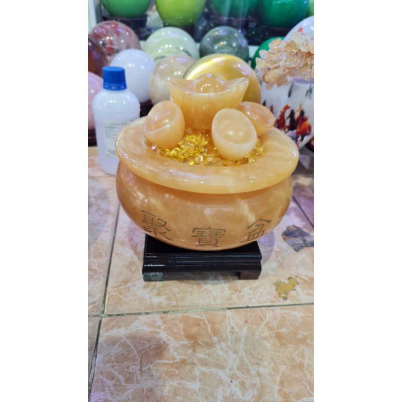 Bát tụ tài 16cm đá Ngọc Hoàng Long + 10 thỏi vàng