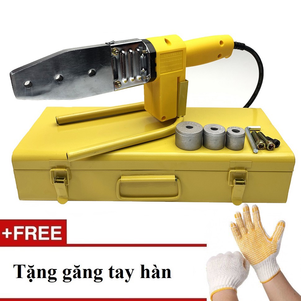 Máy hàn ống nhựa chịu nhiệt PP-R, PE, PPC, 600W, tản nhiệt mang cá AC 220V Tự động chỉnh nhiệt – Tặng đôi găng tay bảo hộ