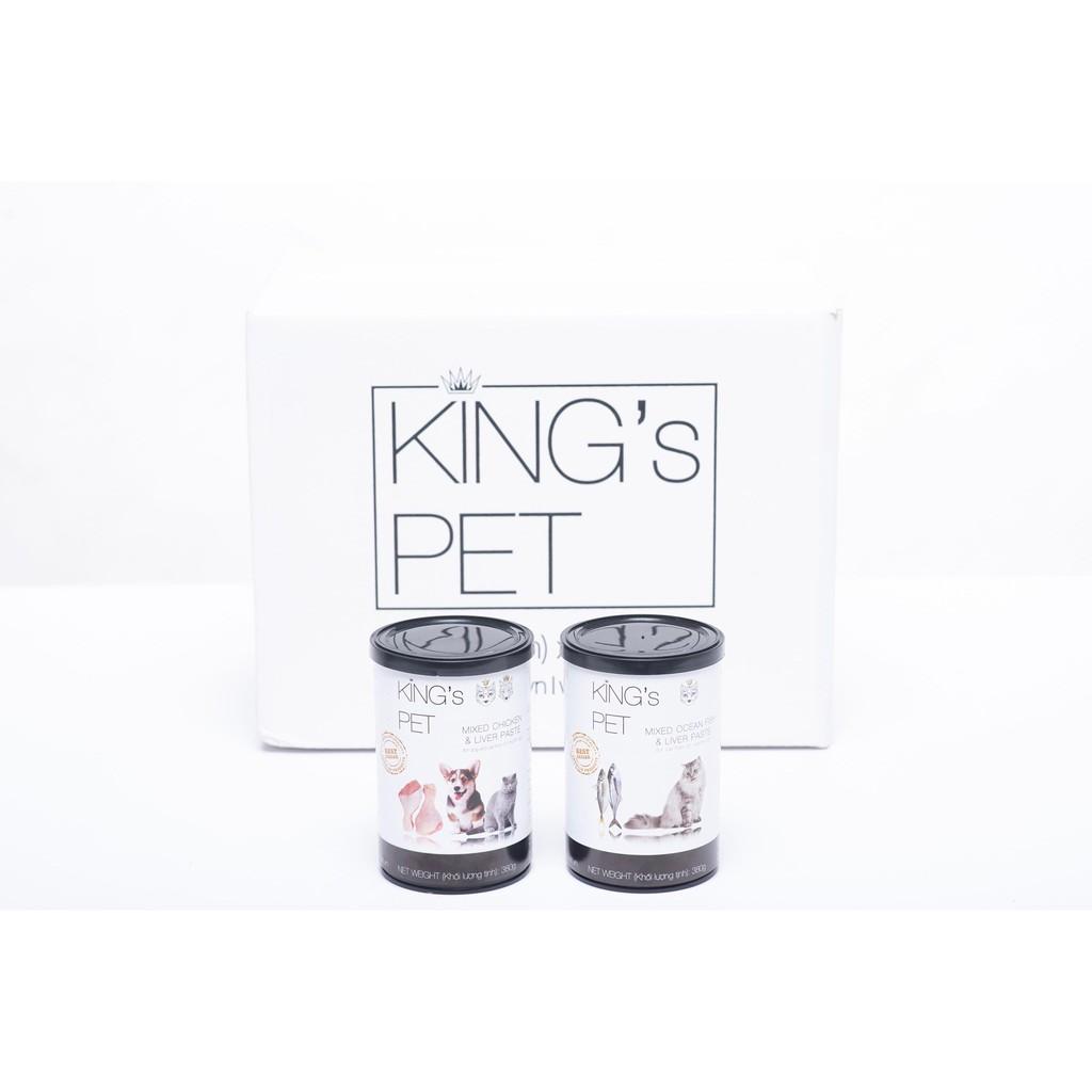  Pate Hỗn hợp Cá King’s Pet lon 380g Thức Ăn Cho Chó Mèo 