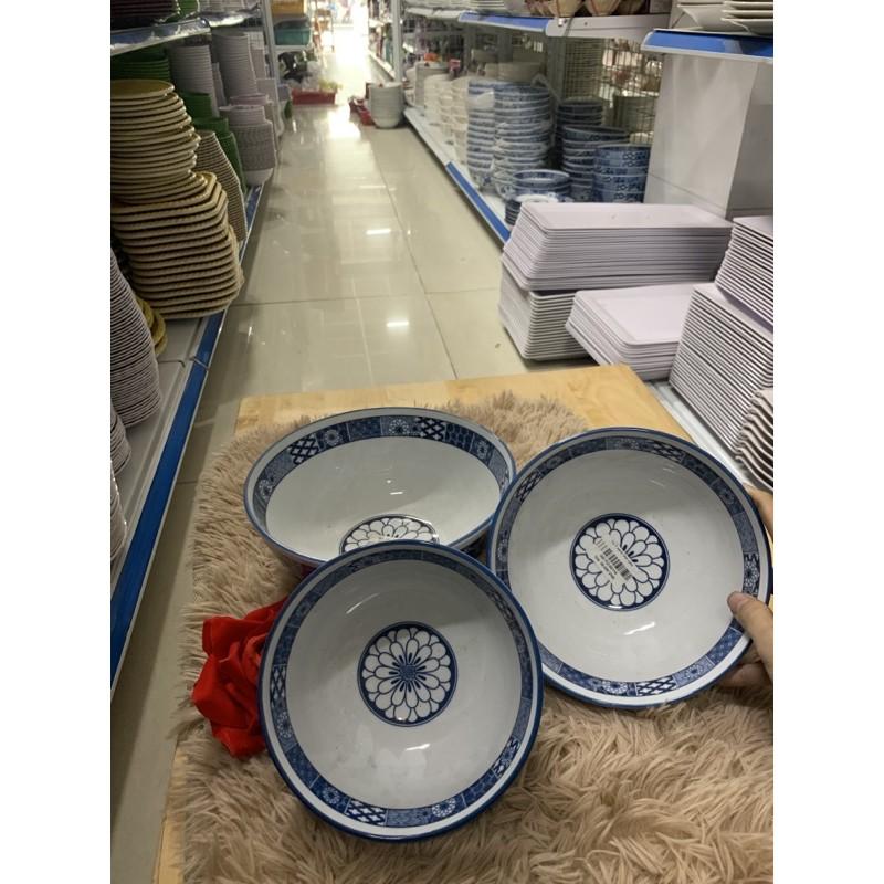 Tô trắng bông xanh thổ cẩm