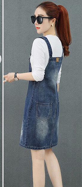 ĐẦM YẾM DENIM LƯNG ĐÍNH LOGO DY788-788DY