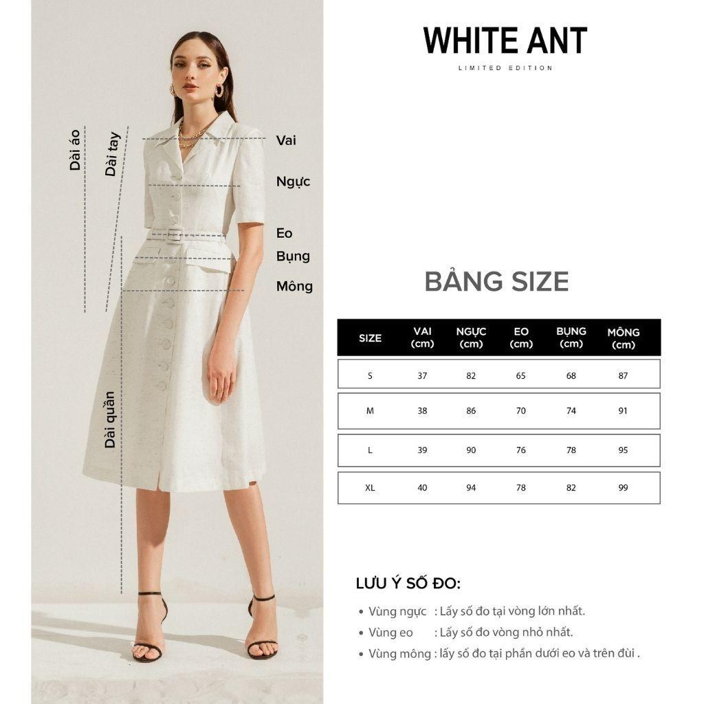 Đầm Dáng Suông Nữ WHITE ANT RABATIT SHIRT DRESS Thiết Kế Cổ Đức Có Cá Vai, Chất Liệu Linen Rayon Mịn Nhẹ 120400051