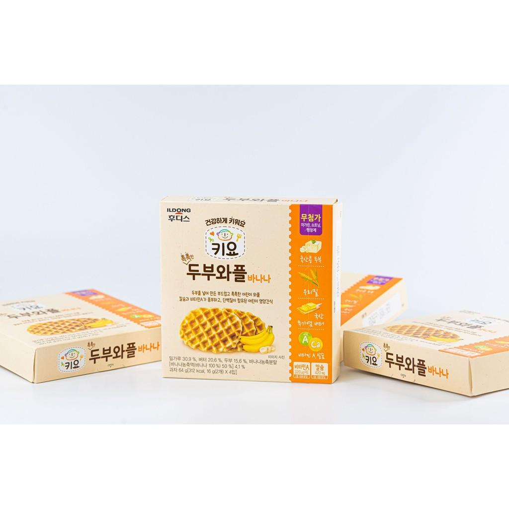 Bánh Waffles ăn dặm đậu hũ non Ildong Hàn Quốc dành cho bé từ 7M+ (Date 8/2022