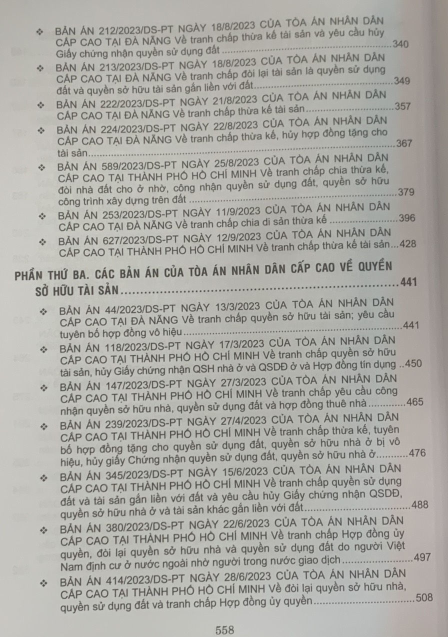 Combo 4 cuốn Tuyển tập các bản án của Tòa án nhân dân cấp cao