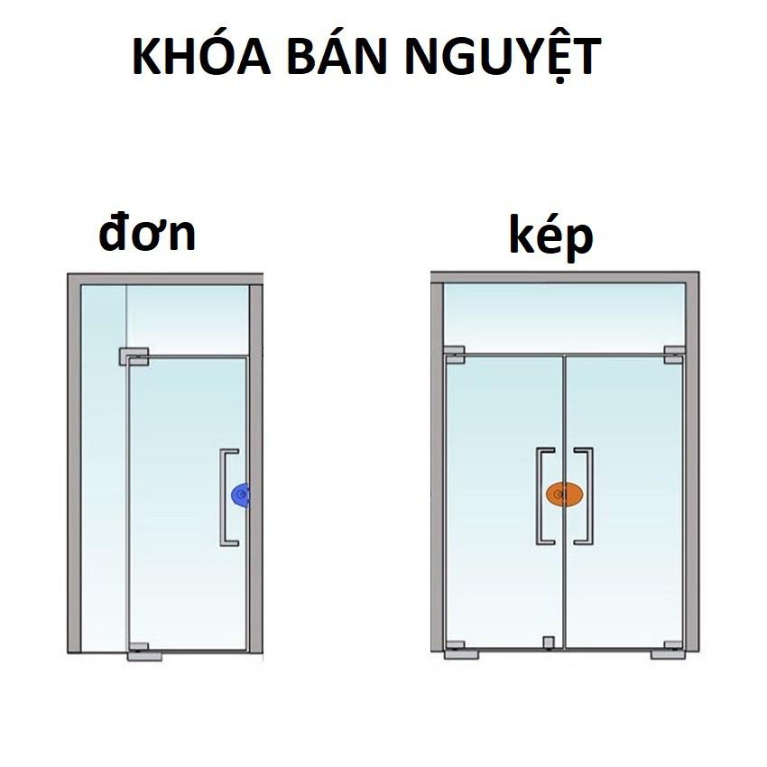 Khóa Cửa Lùa Kính Cường Lực, Khóa Bán Nguyệt Cửa Lùa Kính 10-12ly, Lắp Đặt Không Phải Khoan Cắt Kính. TakyHome 3205