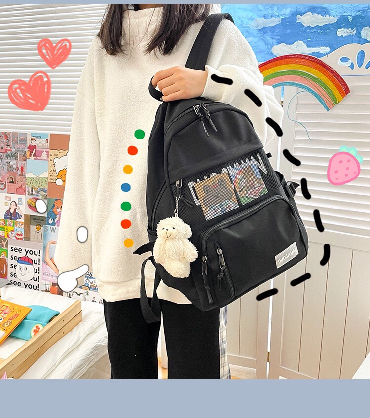 Balo gấu ulzzang chống Kute hàn quốc nước mẫu hót nhất 2021 có kèm gấu B086