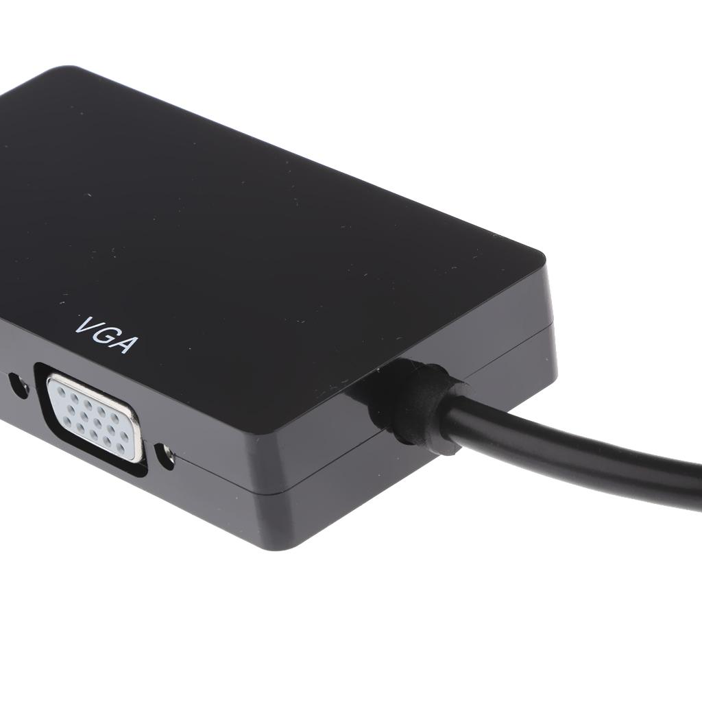 3 In1 Mini DP To DVI VGA HDMI TV Adapter Cable For Apple