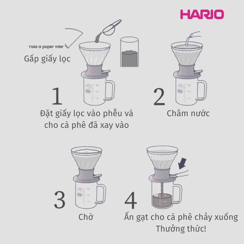 Phễu lọc cà phê Hario Immersion Dripper Switch 200ml