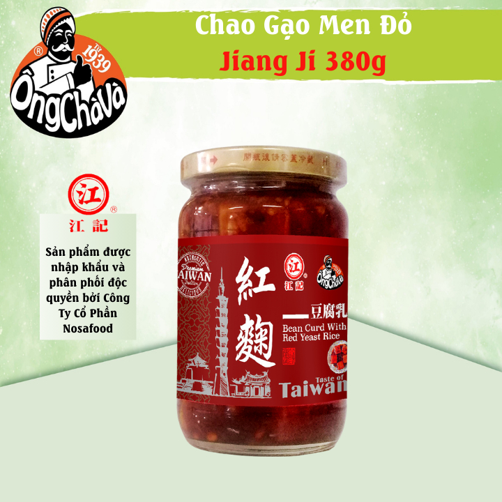 Chao Gạo Men Đỏ Ông Chà Và Hũ 380g - Nhập Khẩu Đài Loan