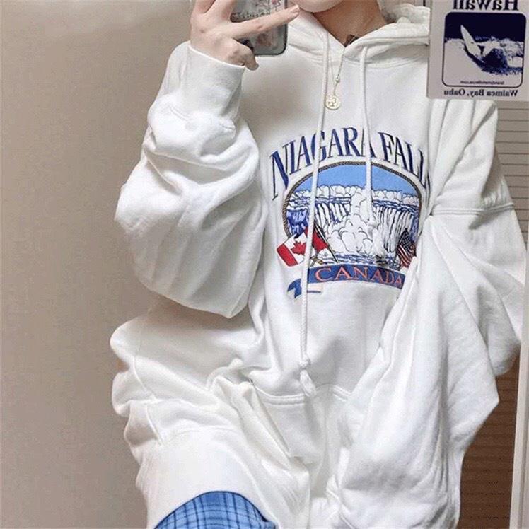 Áo hoodie nỉ bông unisex dưới 75kg - Canada