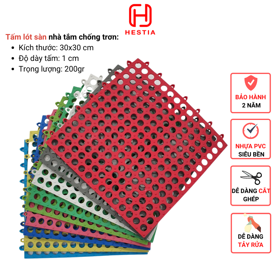 COMBO11 Tấm lót sàn nhà vệ sinh 3T. Vỉ nhựa lót sàn chống trơn Trải Sàn Nhà Tắm/Vệ Sinh/Nhà Bếp