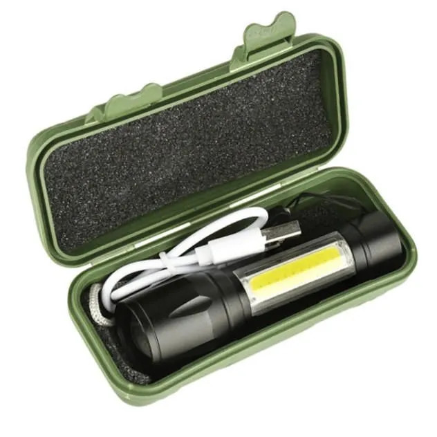 Đèn pin mini siêu sáng có thể sạc, hàng cao cấp 911, có zoom - HENRYSA