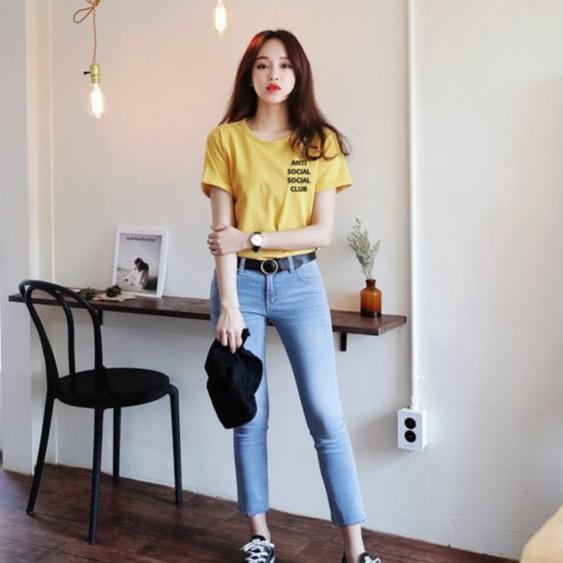 Áo Thun Nữ Tay Ngắn In Logo Chữ Anti Social Social Club Local Brand DLX Áo Phông Nữ Đẹp