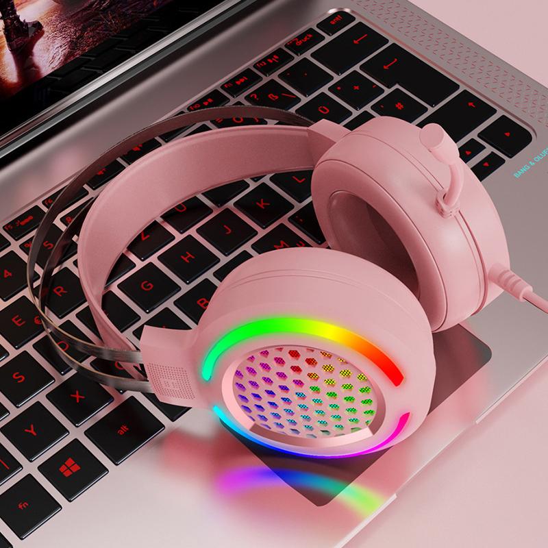 Với Các Lỗ Nhỏ Tai Nghe Game Tai Nghe Có Micro Tai Nghe Âm Thanh Vòm 7.1 Đèn RGB Tai Nghe Cho Máy Tính Máy Tính