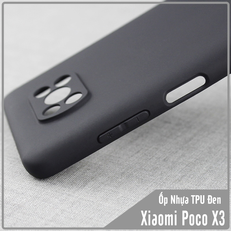Ốp lưng cho Xiaomi Poco X3 NFC nhựa dẻo TPU Đen - che camera
