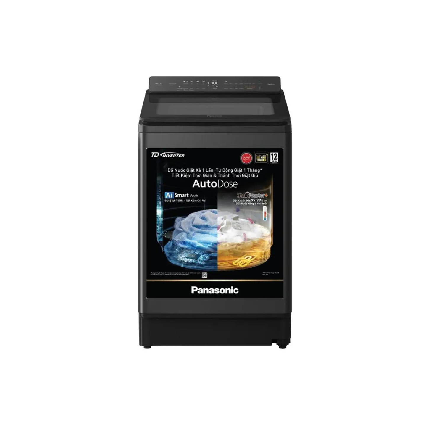Máy Giặt Cửa Trên Panasonic 18kg NA-FD180W3BV -Giặt Diệt Khuẩn - Cảm Biến Thông Minh - Tự Động Phân Bổ Nước Giặt  - Hàng chính hãng