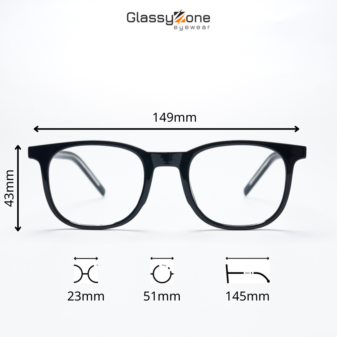 Gọng kính cận, Mắt kính giả cận nhựa dẻo Form Tròn Unisex Nam Nữ Hazel - GlassyZone
