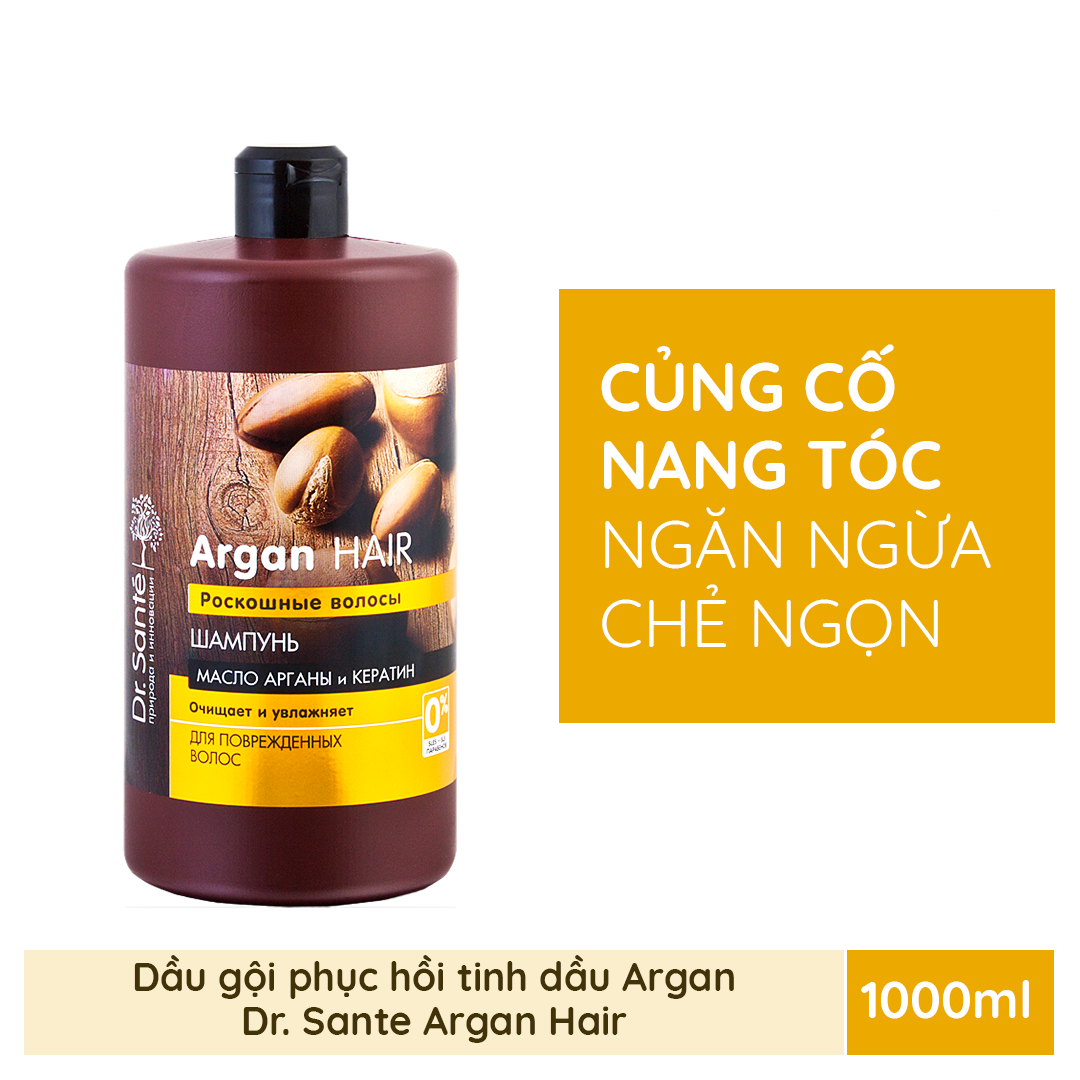 Dầu gội Dr. Sante Argan Hair phục hồi hư tổn 1000ml