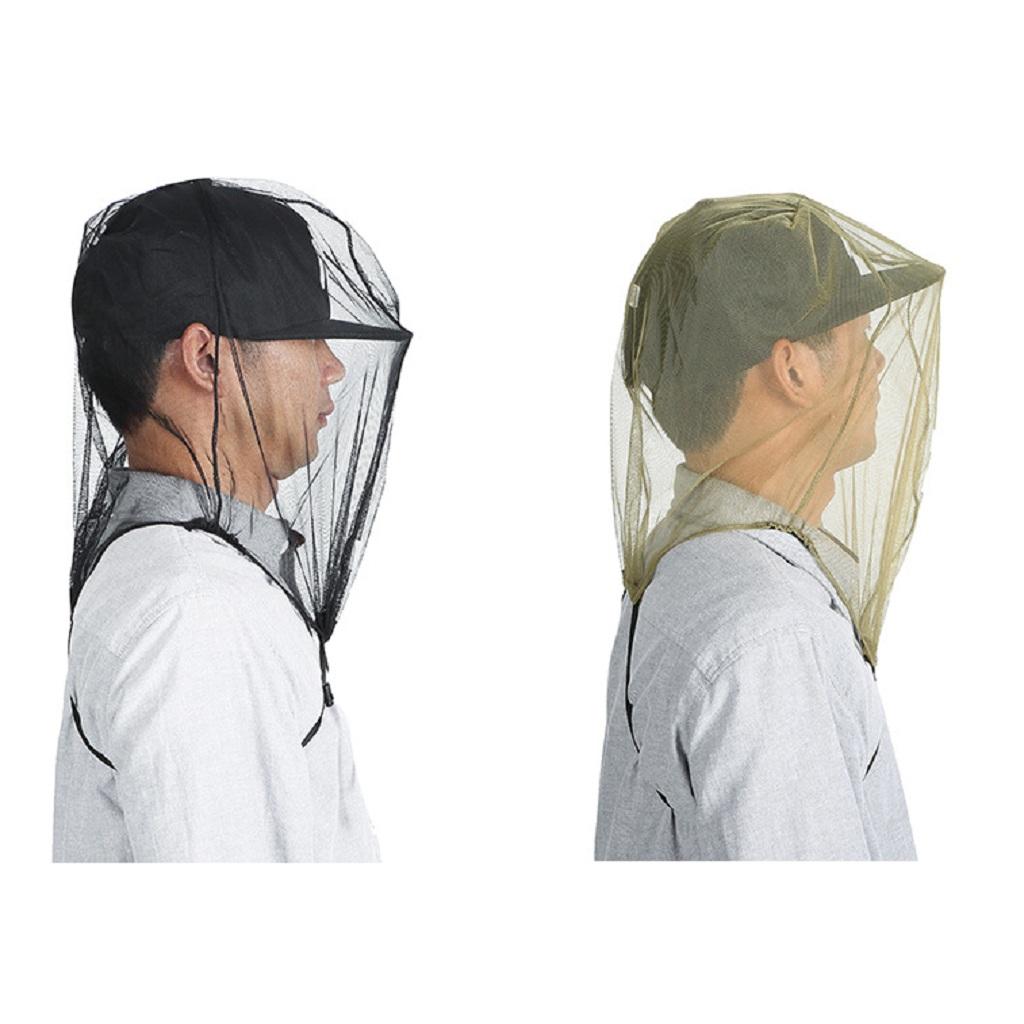 Anti Prevent Mosquito Bee Bug Insect Head Net Mesh Mask Hat Face Cover Black