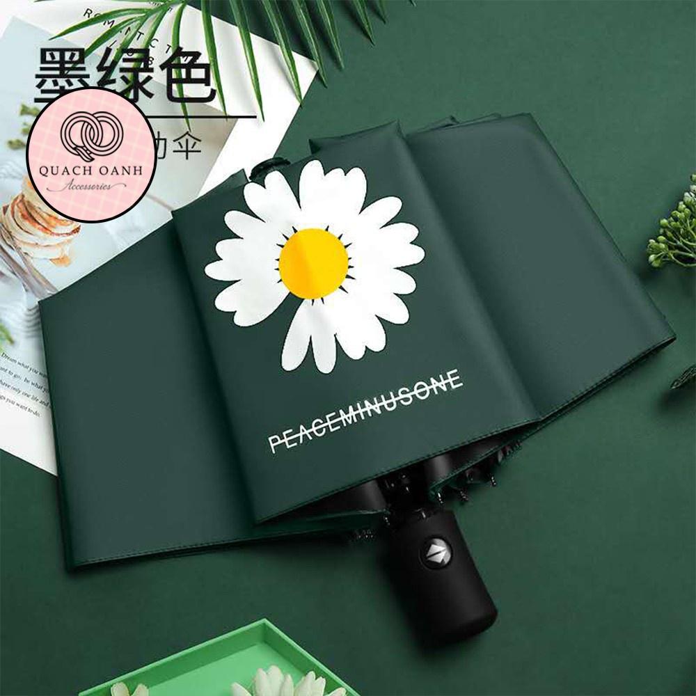 Ô dù gấp gọn hoa cúc đi mưa đi nắng