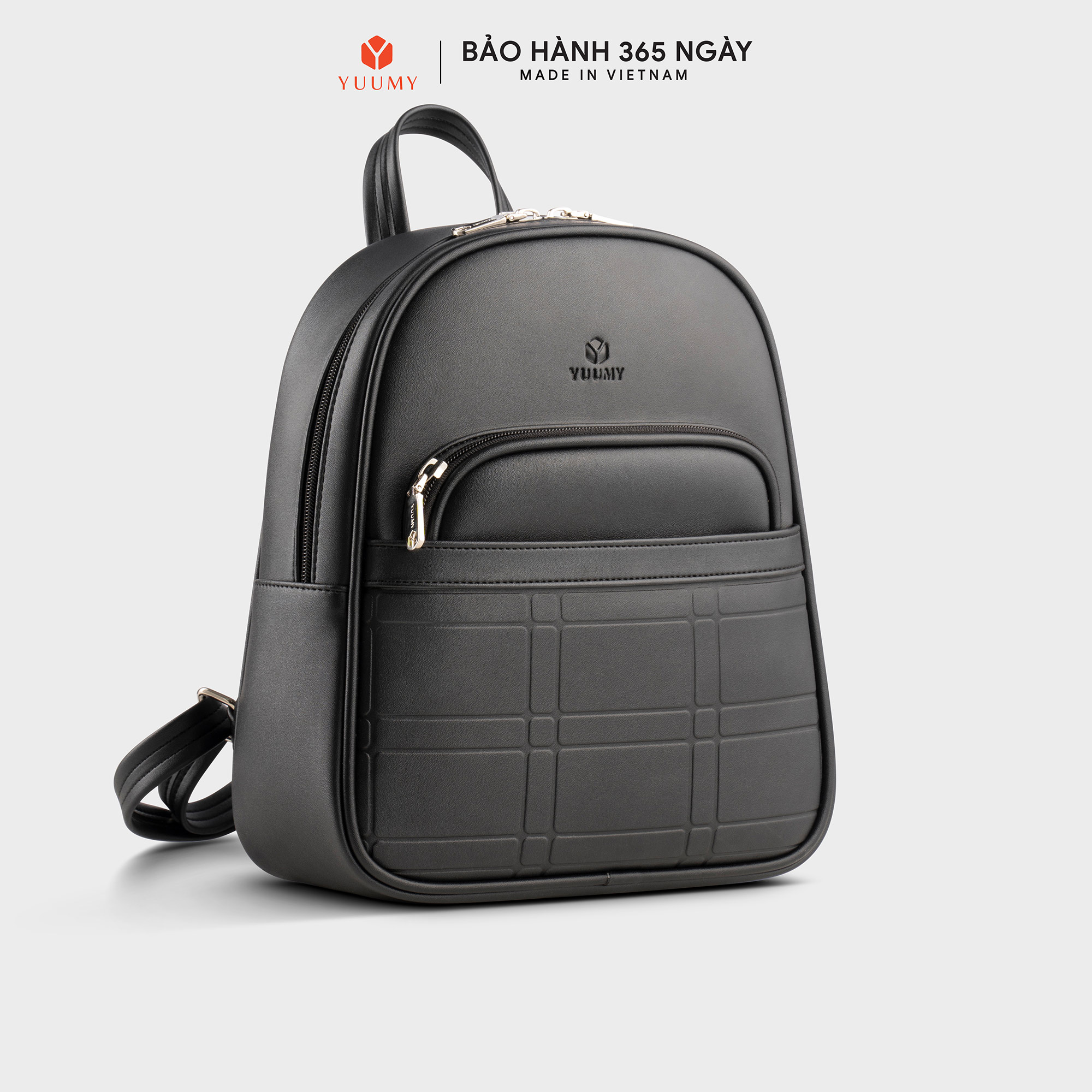 Balo Yuumy ( Thời trang nữ họa tiết đường kẻ ô vuông cỡ trung - Balo da Seasand YBA101 )