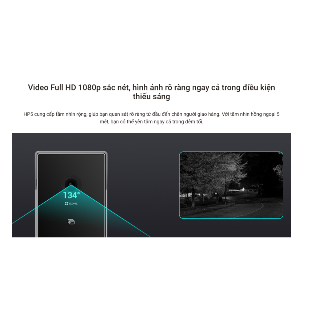 CAMERA CHUÔNG CỬA TÍCH HỢP MÀN HÌNH 7 INCH EZVIZ HP5 2MP - KẾT NỐI WIFI, ĐÀM THOẠI, HỖ TRỢ MỞ KHÓA THẺ TỪ, MÃ PIN
