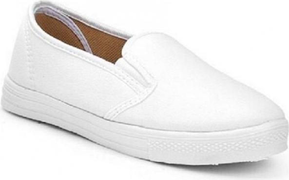 Giày slip on vải trơn màu trắng S171