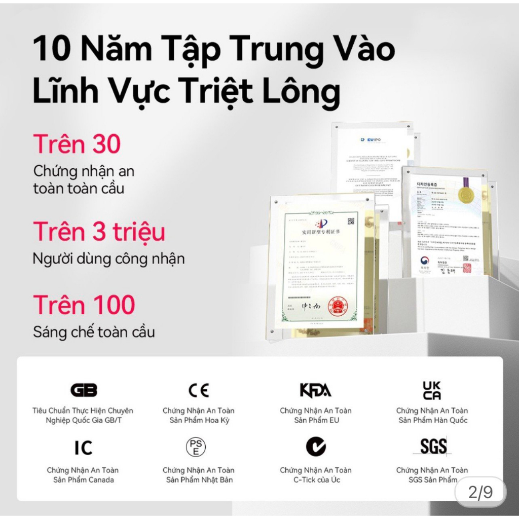 Máy Triệt Lông Làm Lạnh Không Đau Ulike Sapphire Air Cooling IPL - Hàng Chính Hãng