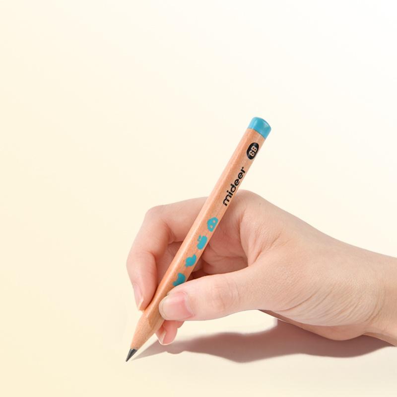 Bộ bút Chì 2B 4B 6B hộp 6 bút chì Mideer Thick Triangular Pencils, Đồ dùng học tập