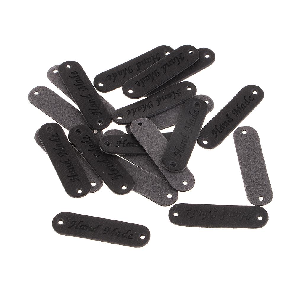 40 Chiếc Da PU Nhãn Handmade Thẻ Nhãn Chỉnh Trang Vật Trang Trí Có Lỗ