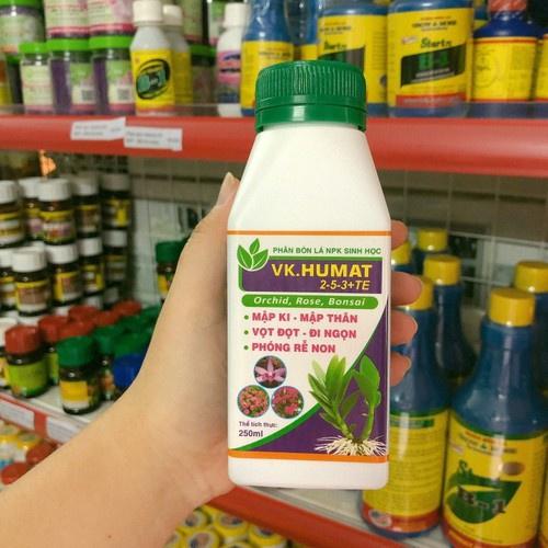 VK Humat 250ml – Phân Bón Lá NPK Sinh Học Mập thân, vọt đọt, ra rễ