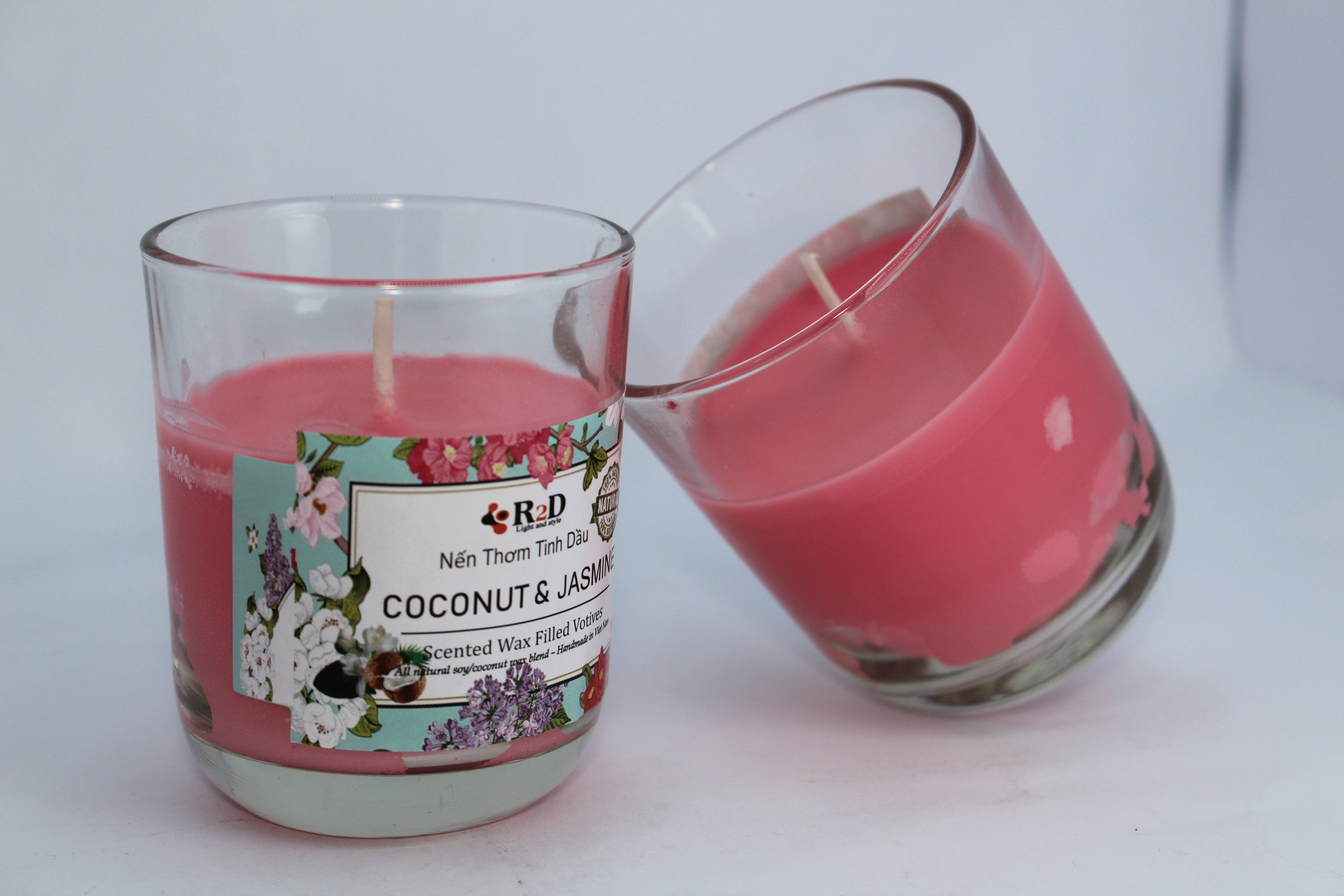 Nến thơm hoa Lài Coconut Jasmine R2D Thư giãn tinh thần - khử mùi hiệu quả