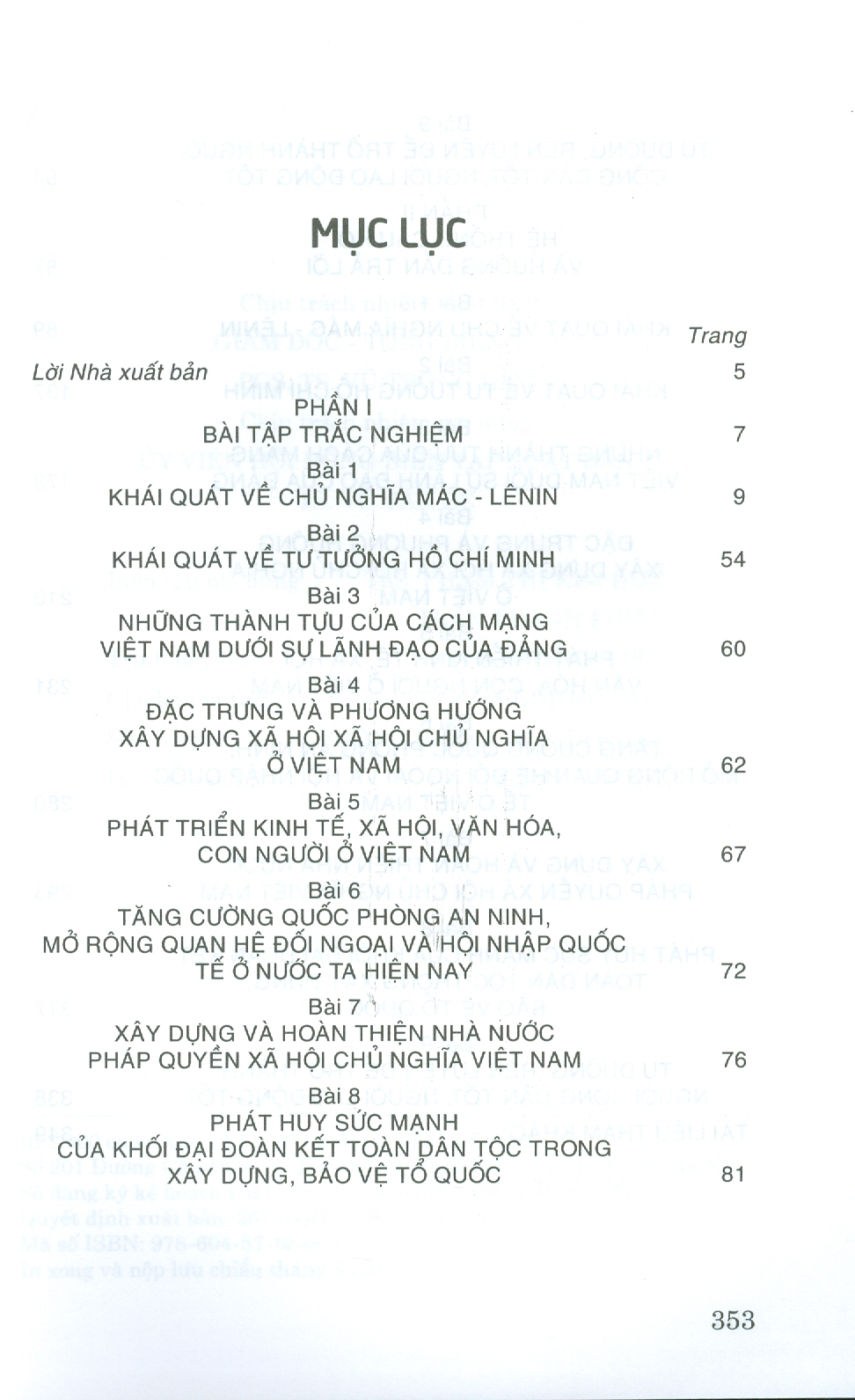 Bài tập môn Giáo dục chính trị