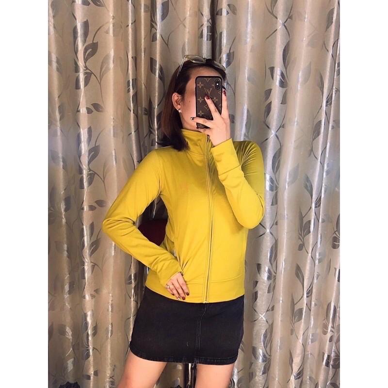 Áo Khoác Nữ Chống Nắng UV - Không Nón 6 Túi - Màu Vàng Bơ - size từ 40 đến 80kg