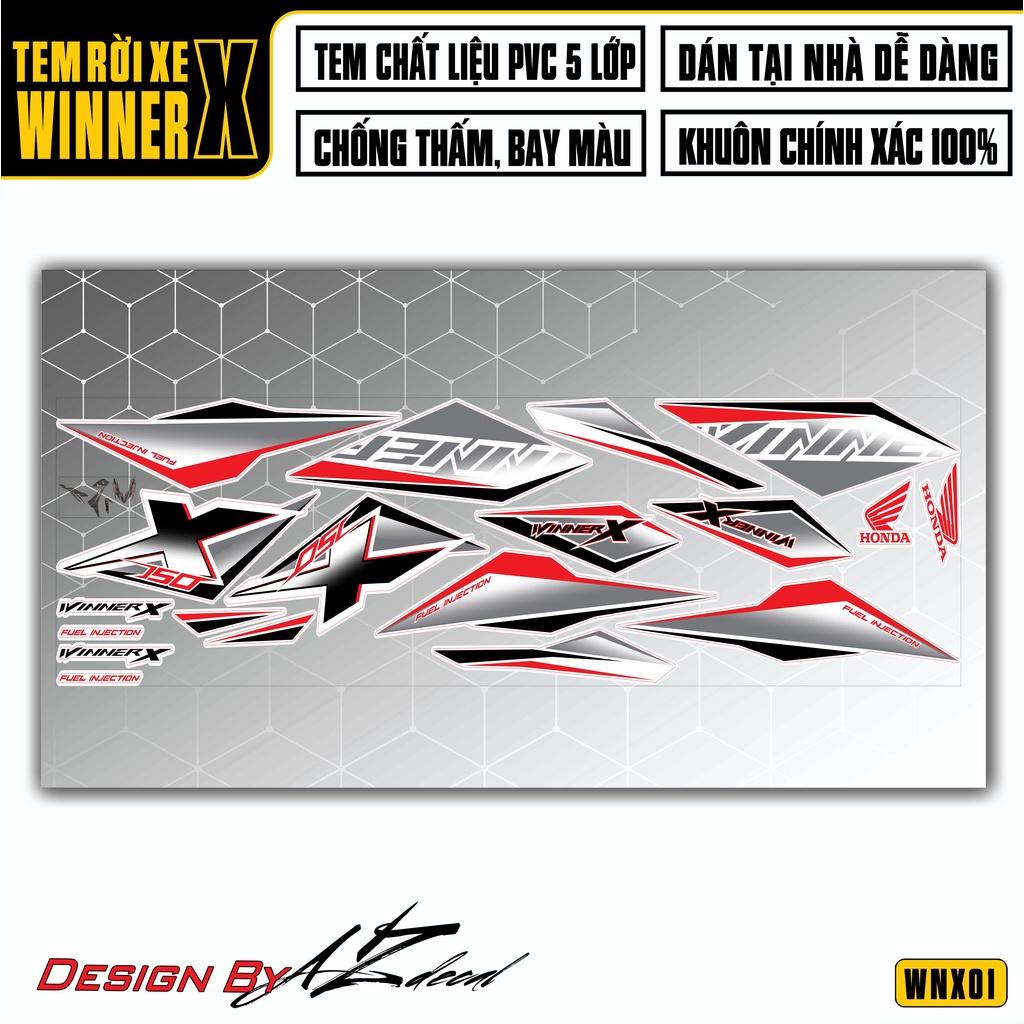 Tem Rời Dán Xe Winner X Mẫu Thiếu Kế X 150 | WNX01 | Decal Chế Xe Chất Liệu PVC Chống Nước, Chống Bay Màu - Trắng Đỏ