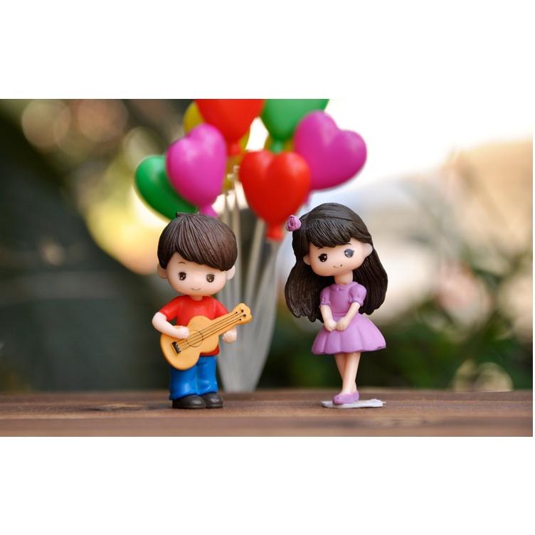 Set decor đánh đàn trang trí taplo xe hơi xinh xắn.