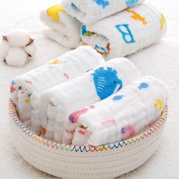 Set 5 khăn sữa 6 lớp dòng xô nhăn siêu thấm