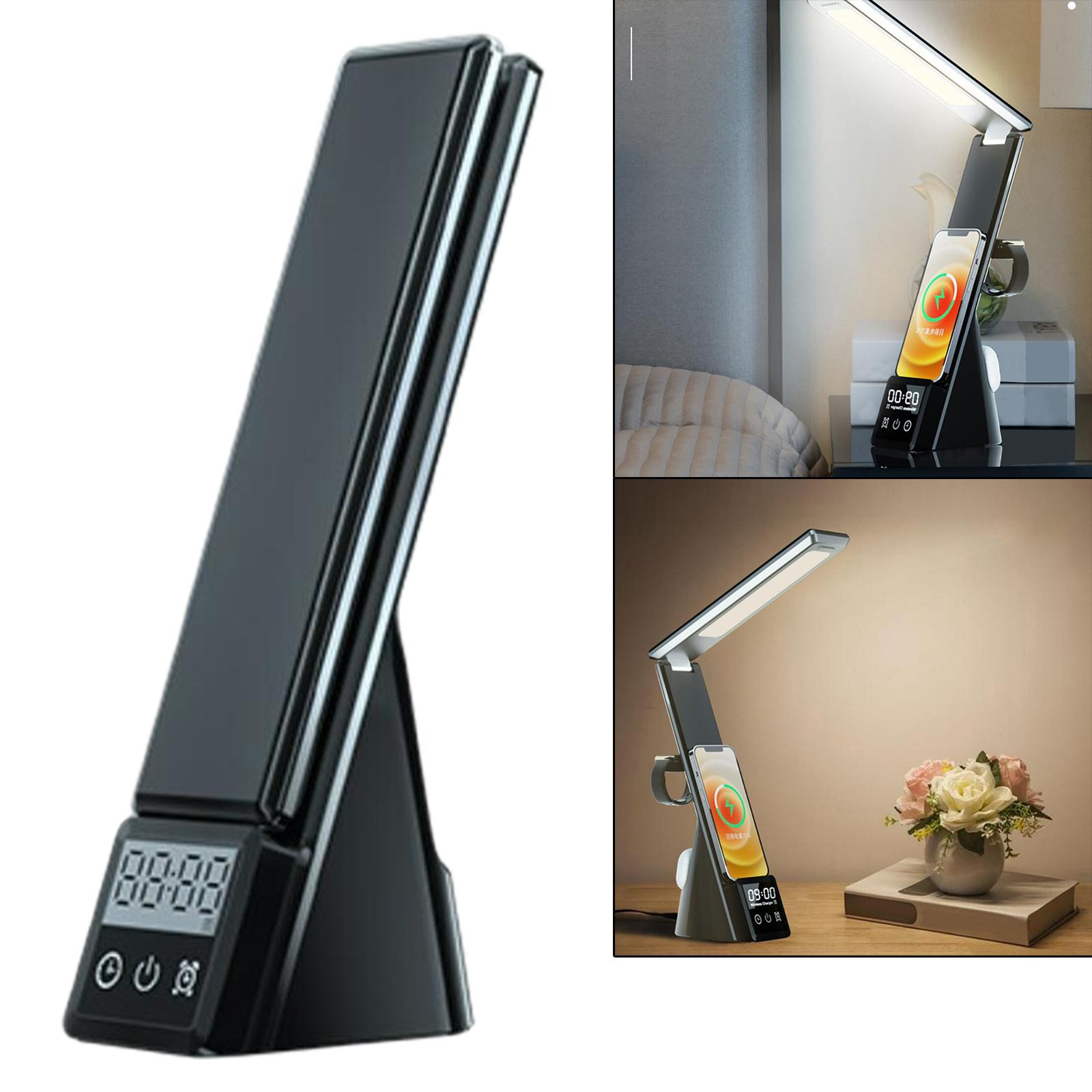 Table Lamp with USB Charger Home Reading Desk Light  Black