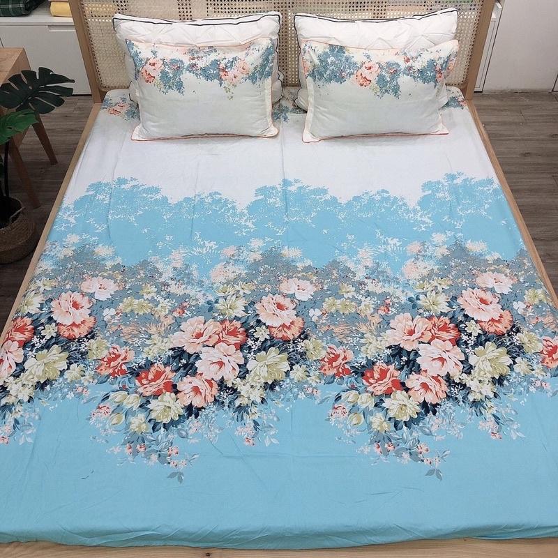 Bộ ga chun và 2 vỏ gối cotton poly mềm mịn được chọn mẫu